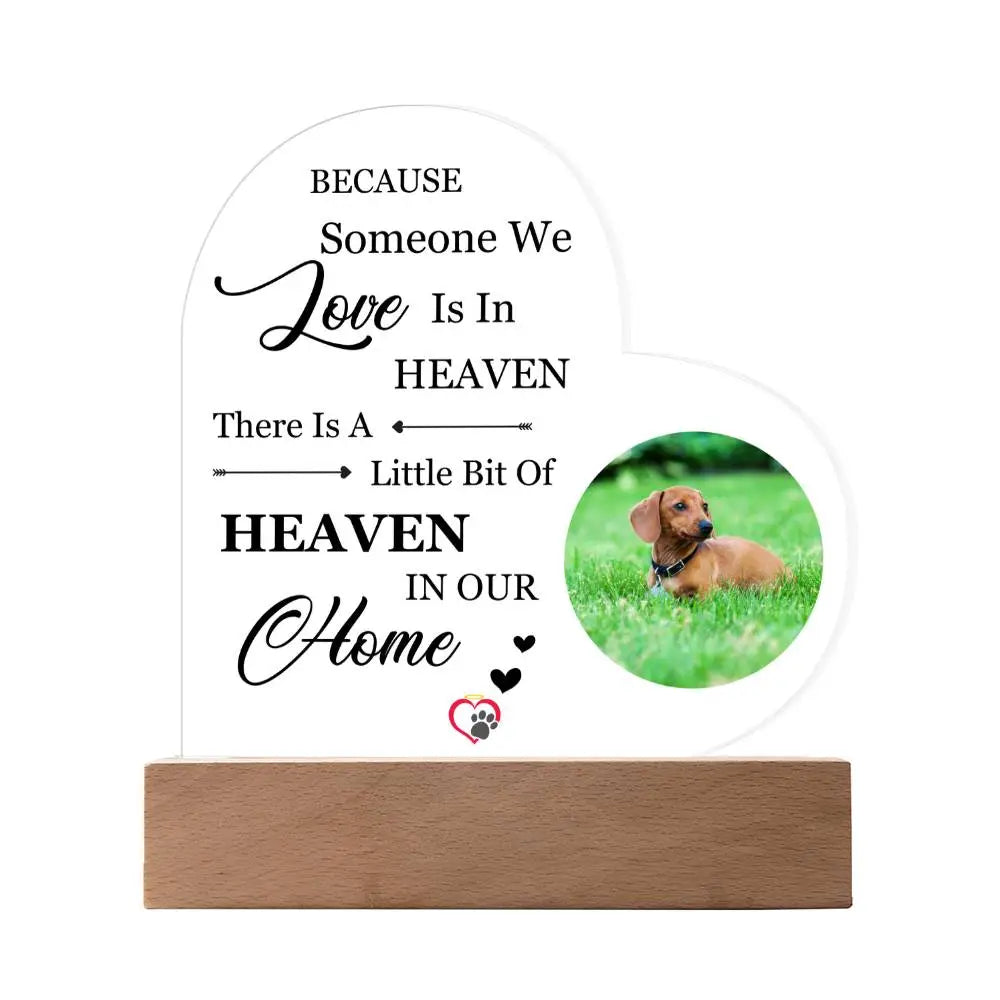 Acrylic Heart Plaque - Battery Powered LED Base