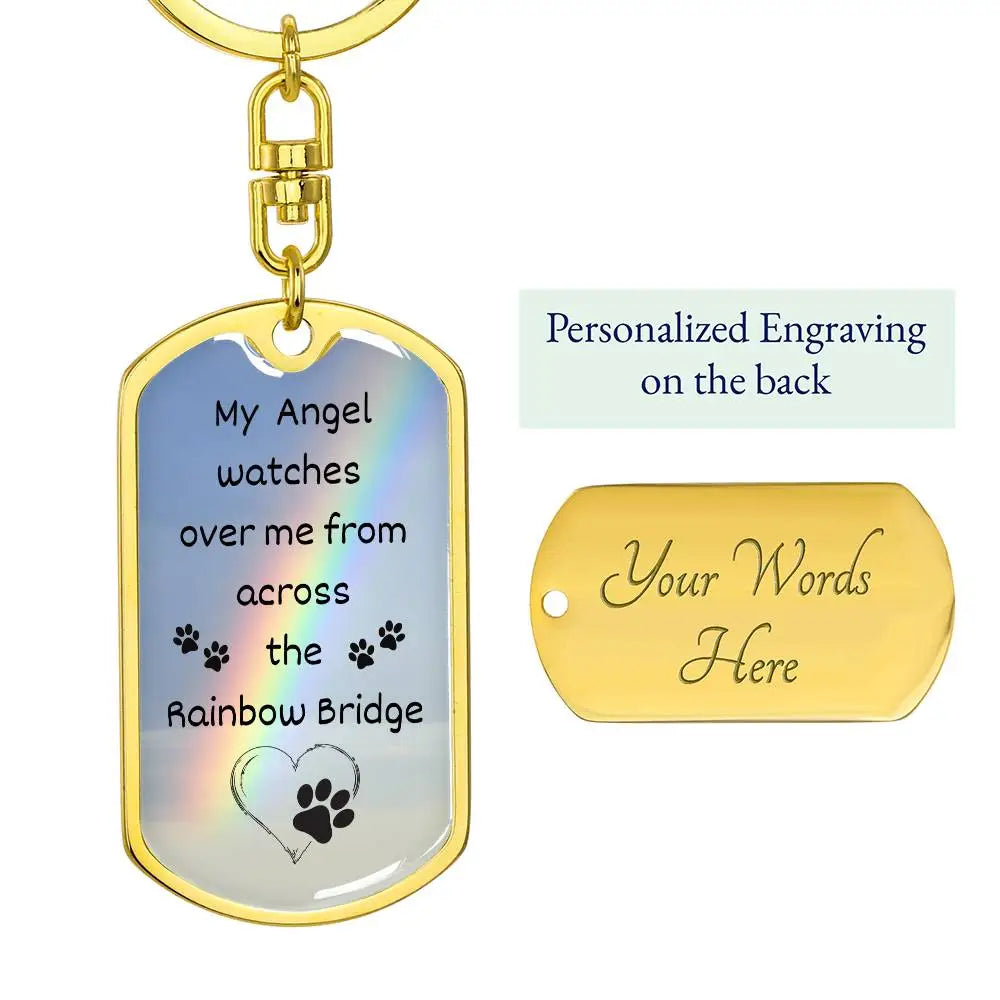 My Angel Watches Me From Rainbow Bridge KeyChain - Jewelry