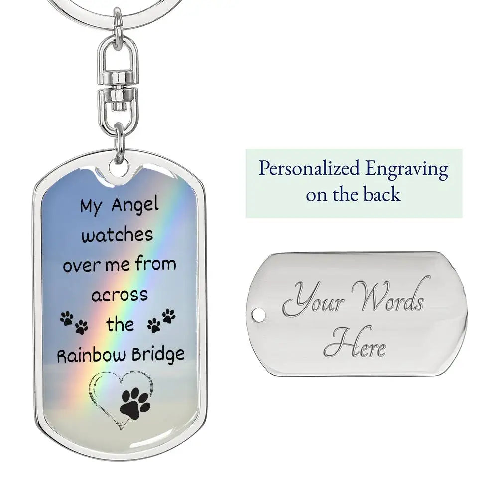 My Angel Watches Me From Rainbow Bridge KeyChain - Jewelry