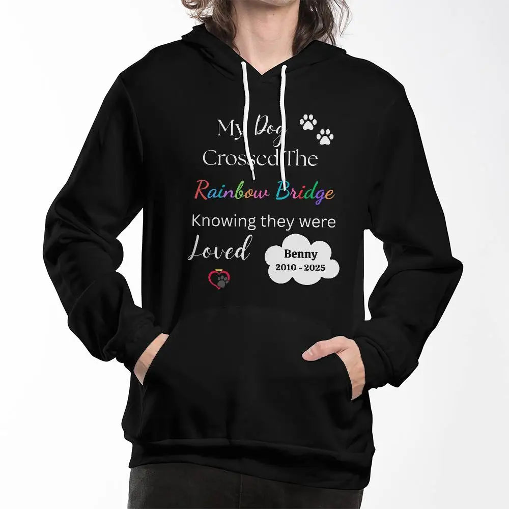 My Dog Crossed The Rainbow Bridge - Personalized Hoodie