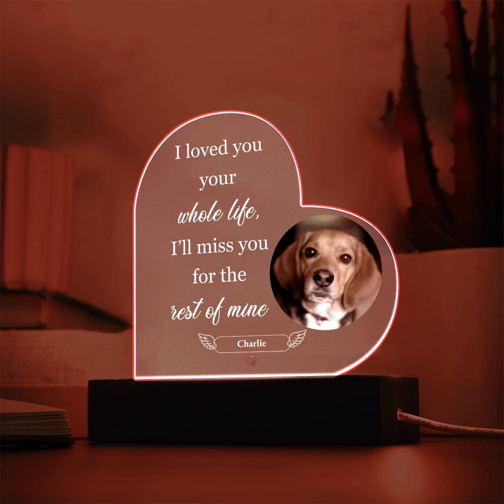 Personalized Acrylic Heart Plaque – Custom Dog Memorial Keepsake