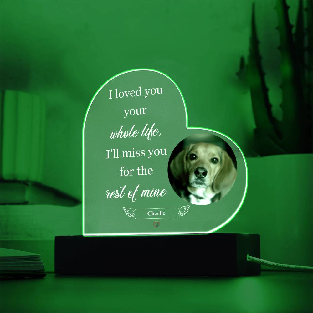 Personalized Acrylic Heart Plaque – Custom Dog Memorial Keepsake