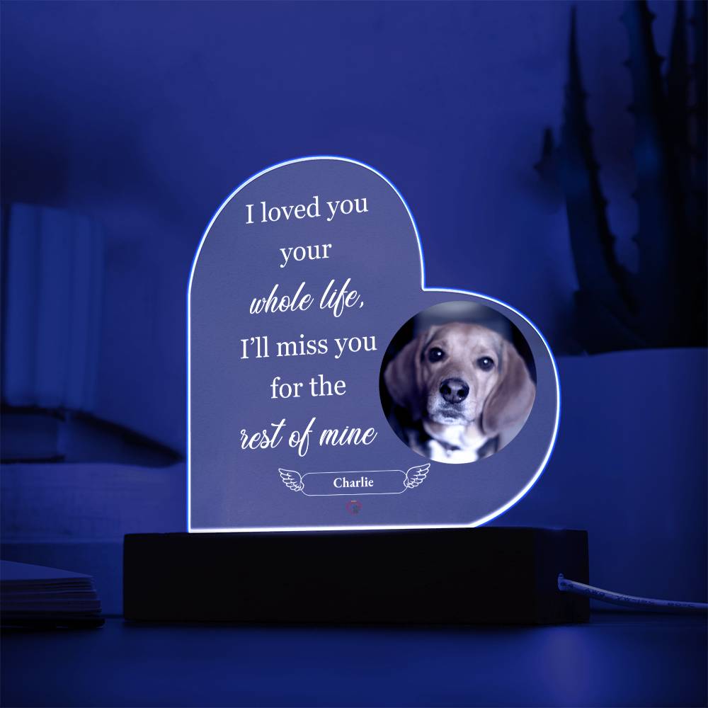 Personalized Acrylic Heart Plaque – Custom Dog Memorial Keepsake