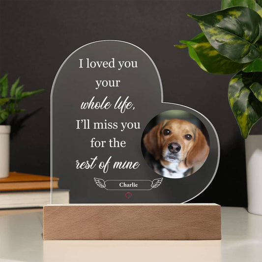 Personalized Acrylic Heart Plaque – Custom Dog Memorial Keepsake