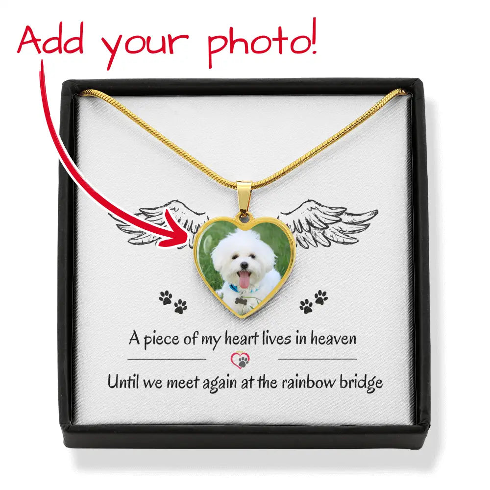 A Piece of My Heart Lives in Heaven – Personalized Dog Memorial Necklace - Jewelry