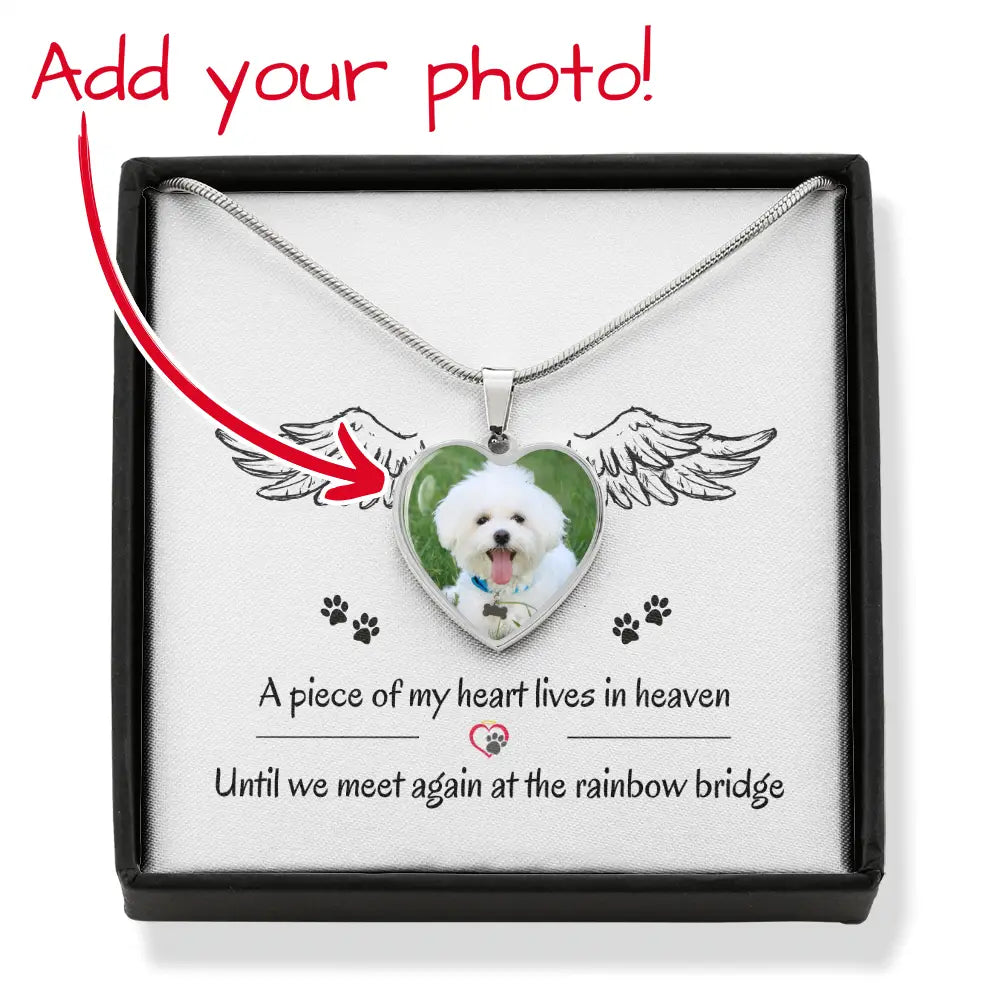 A Piece of My Heart Lives in Heaven – Personalized Dog Memorial Necklace - Jewelry