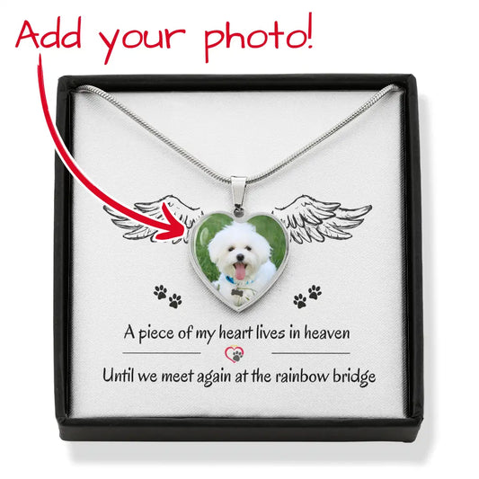 A Piece of My Heart Lives in Heaven – Personalized Dog Memorial Necklace - Jewelry