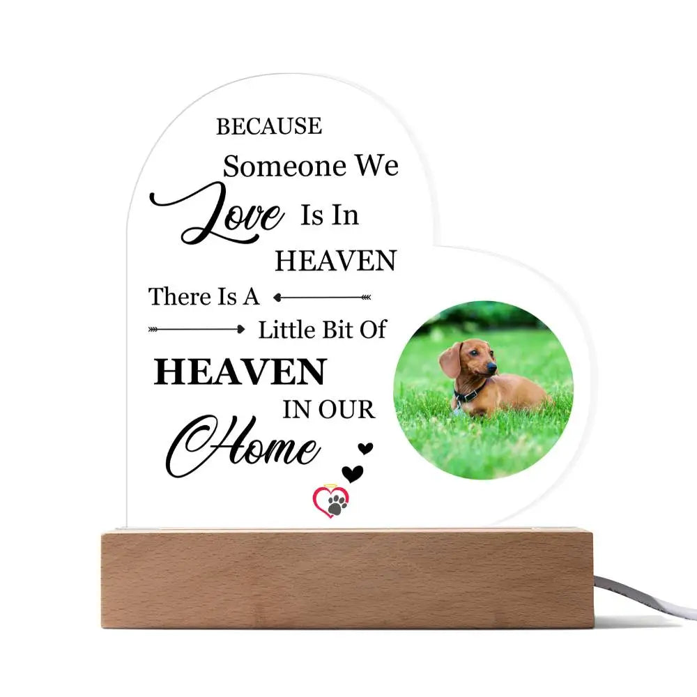 Acrylic Heart Plaque - Corded LED Base