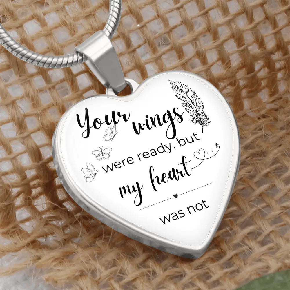Angel Wings Heart Necklace - Jewelry