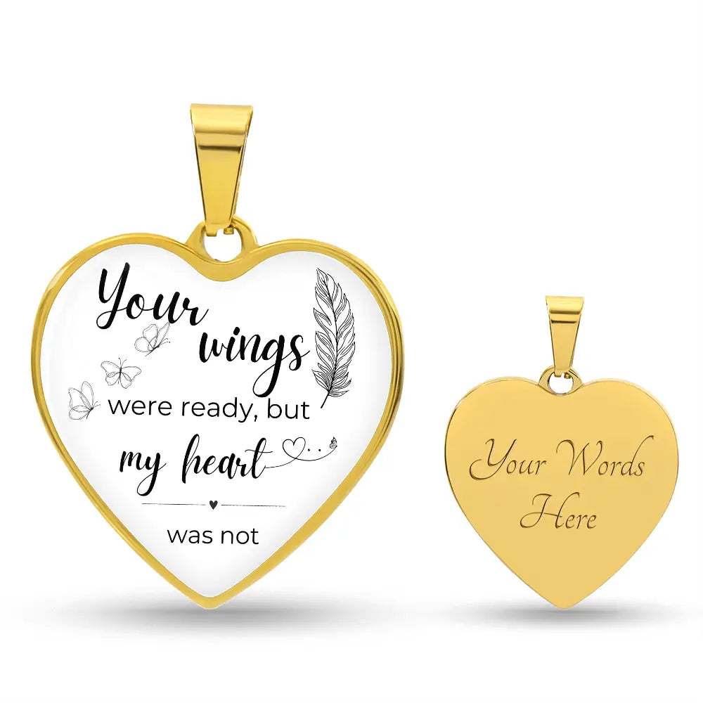 Angel Wings Heart Necklace - Jewelry