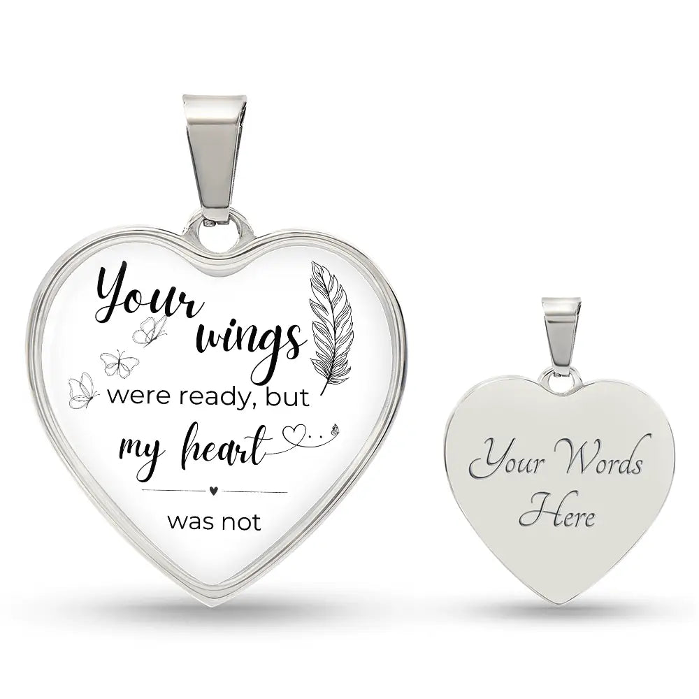 Angel Wings Heart Necklace - Jewelry