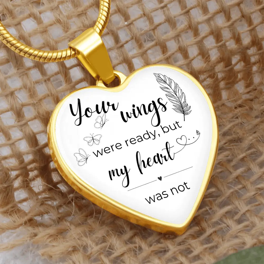 Angel Wings Heart Necklace - Jewelry