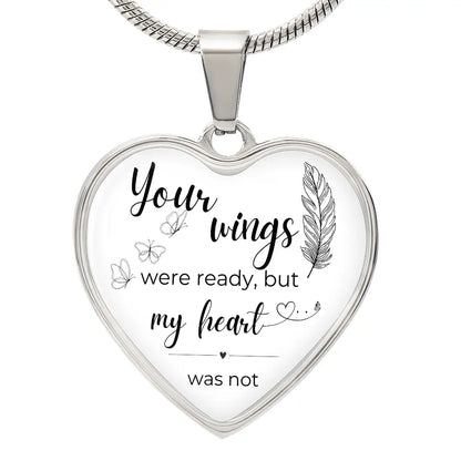 Angel Wings Heart Necklace - Luxury Necklace (Silver) / No - Jewelry