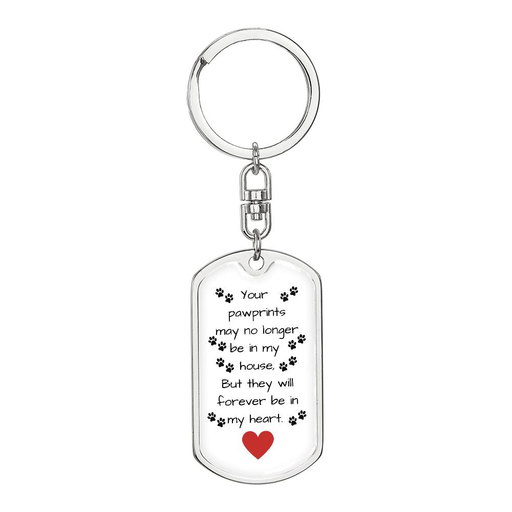 Paw Prints On My Heart Key Chain