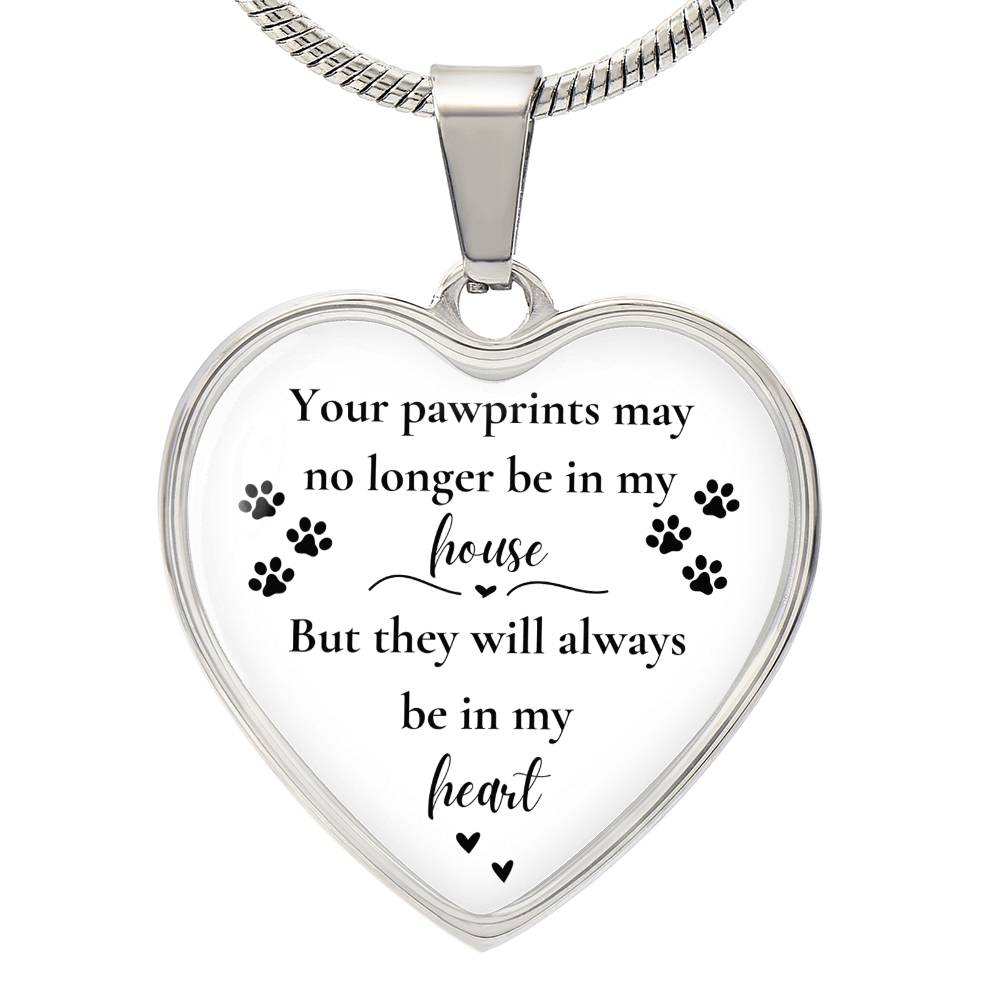 Pawprints On My Heart Necklace