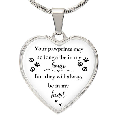 Pawprints On My Heart Necklace