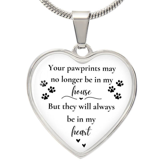 Pawprints On My Heart Necklace