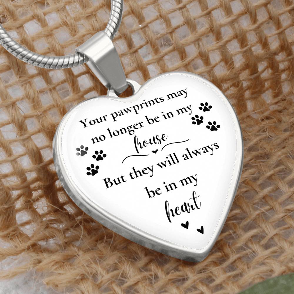 Pawprints On My Heart Necklace