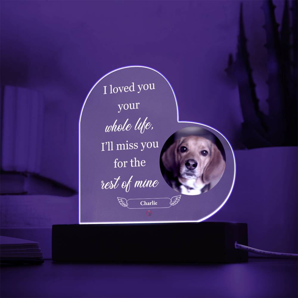 Personalized Acrylic Heart Plaque – Custom Dog Memorial Keepsake