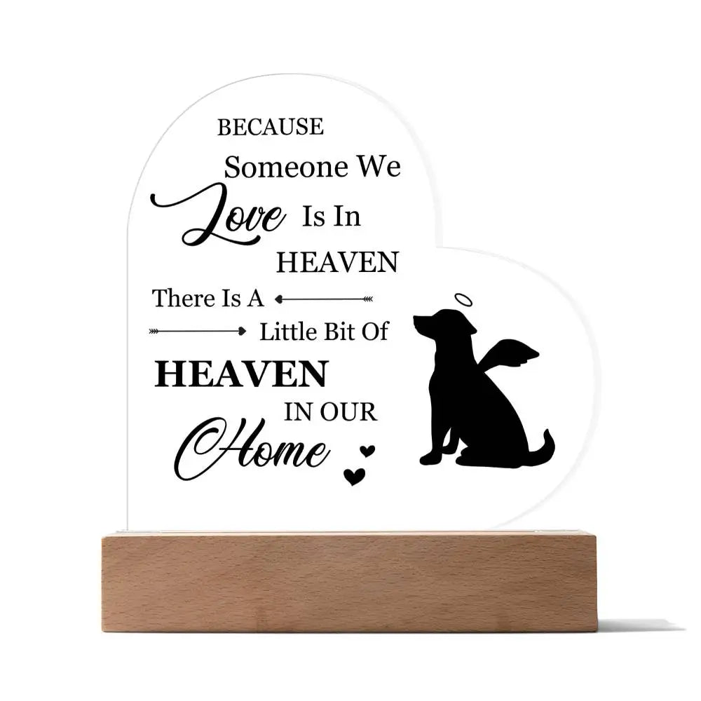 Heaven In Our Home Heart Acrylic - Wooden Base - Jewelry