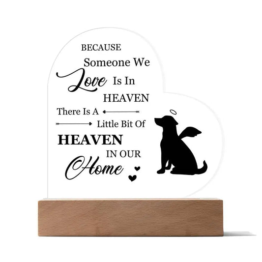 Heaven In Our Home Heart Acrylic - Wooden Base - Jewelry