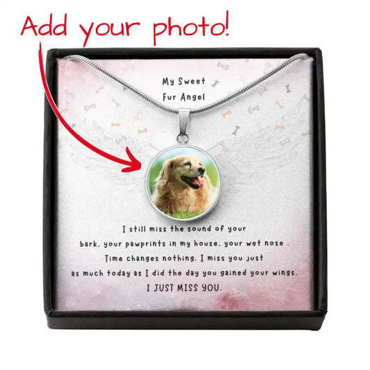 I Miss You - Photo Circle Necklace - Jewelry