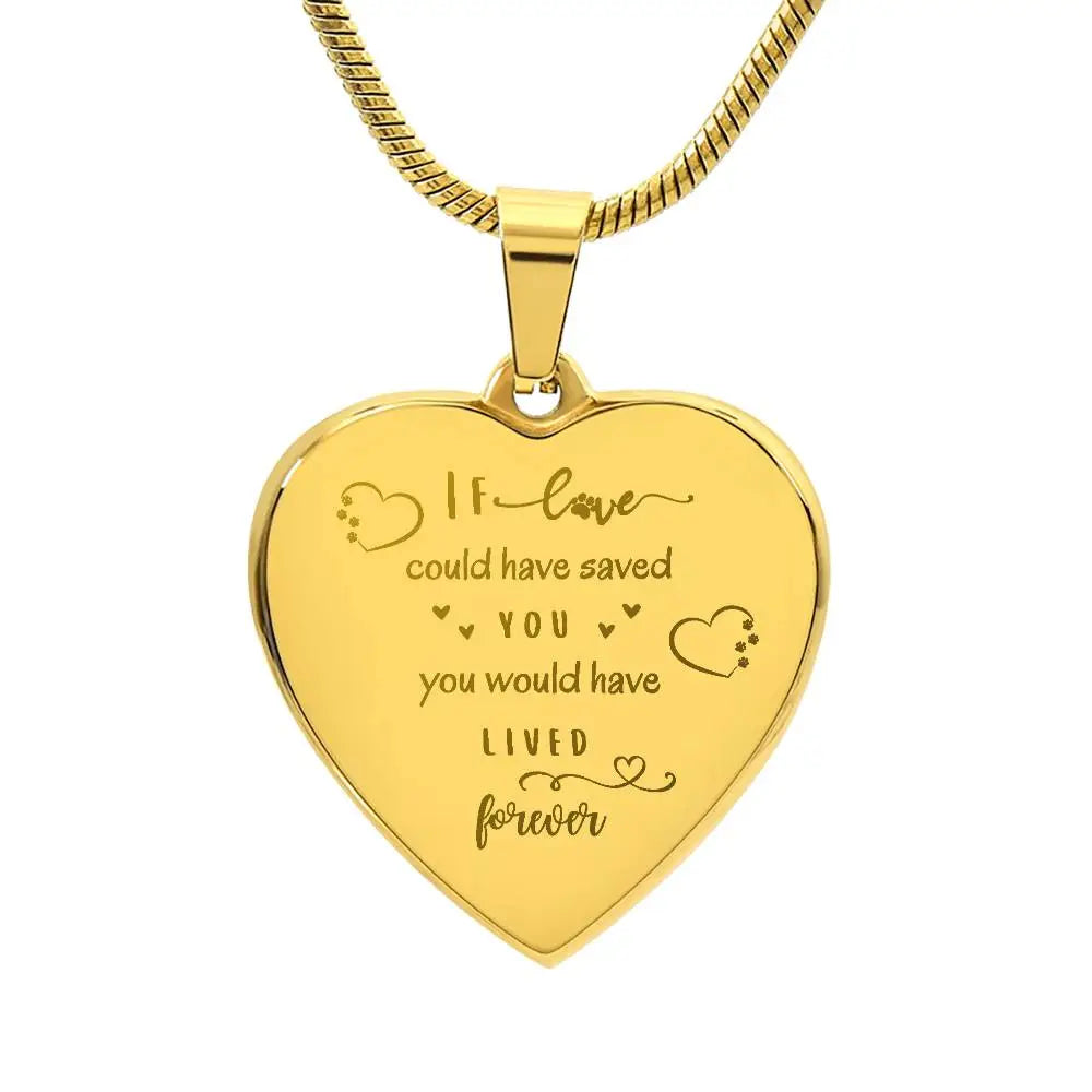 If Love Could Have Saved You - Heart Necklace - 18k Yellow Gold Finish / No - Jewelry