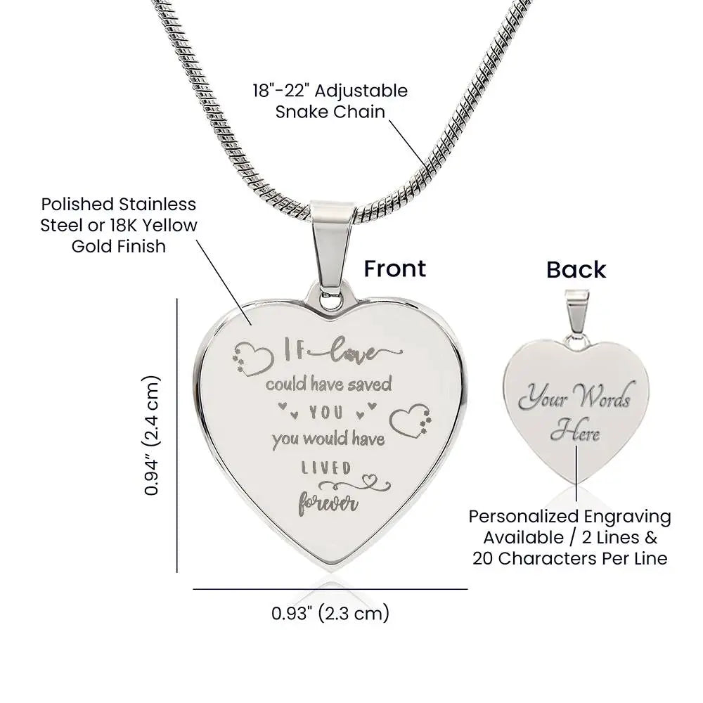If Love Could Have Saved You - Heart Necklace - Jewelry