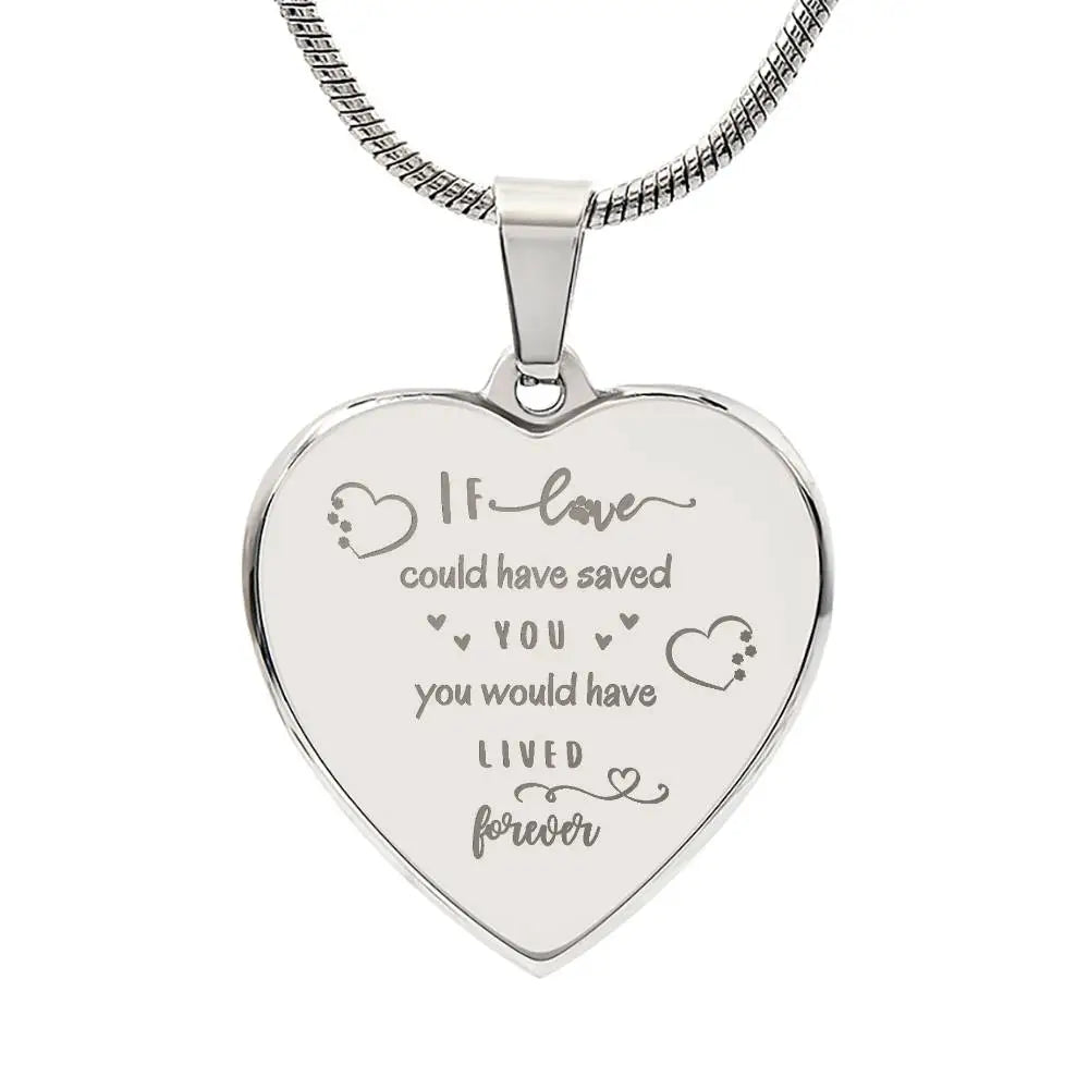 If Love Could Have Saved You - Heart Necklace - Polished Stainless Steel / No - Jewelry