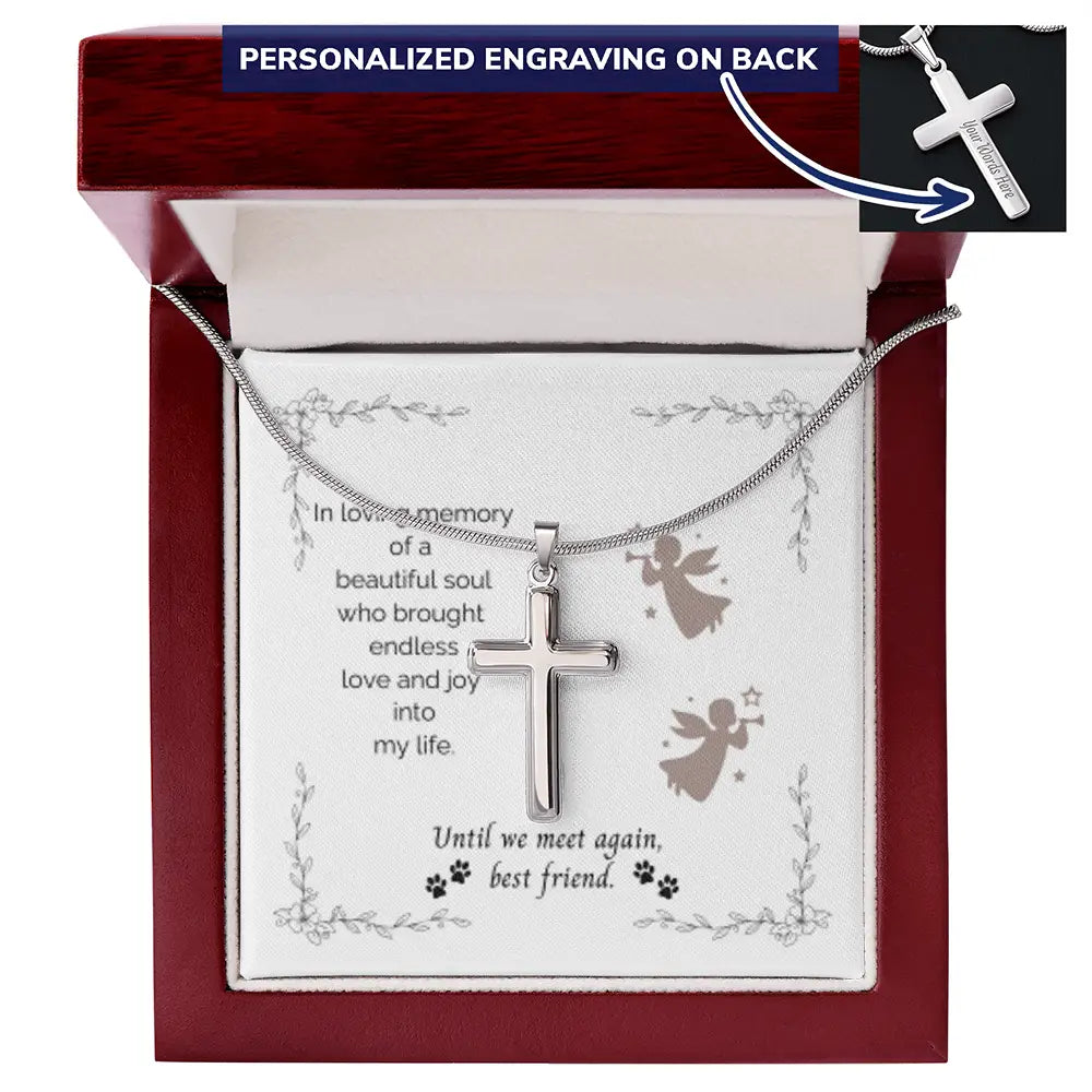 In Loving Memory Cross Necklace - Luxury Box w/ LED - Jewelry
