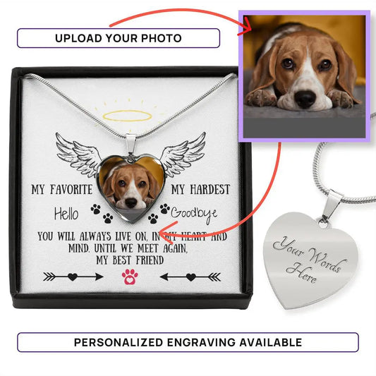 Missing My Dog - My Favorite Hello My Hardest Goodbye Personalizable Necklace - Jewelry