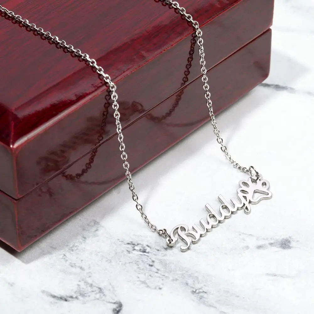 Missing My Dog Pawprint Necklace - In Loving Memory - Jewelry