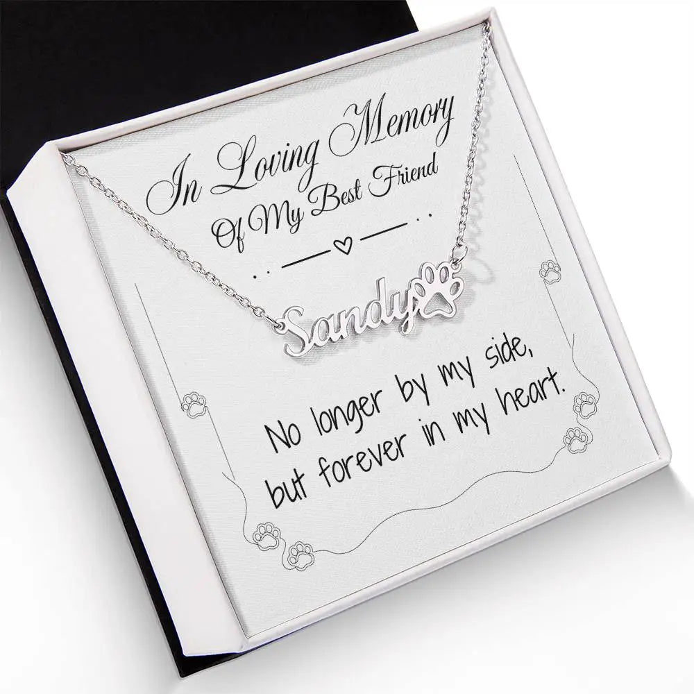 Missing My Dog Pawprint Necklace - In Loving Memory - Jewelry
