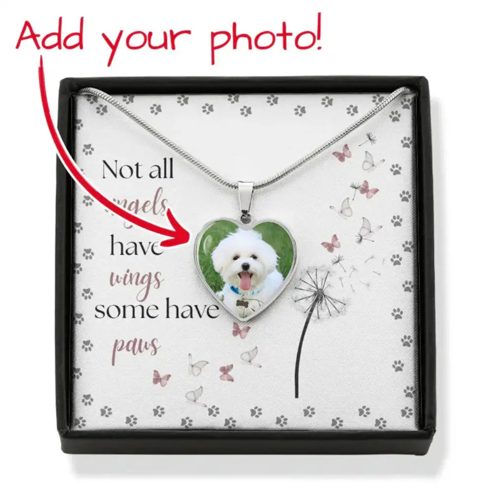 My Angel Has Paws - Photo Heart Necklace - Jewelry