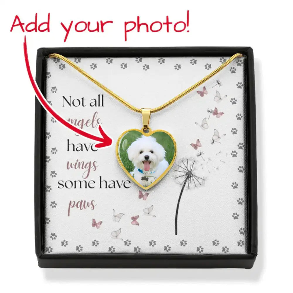My Angel Has Paws - Photo Heart Necklace - Jewelry
