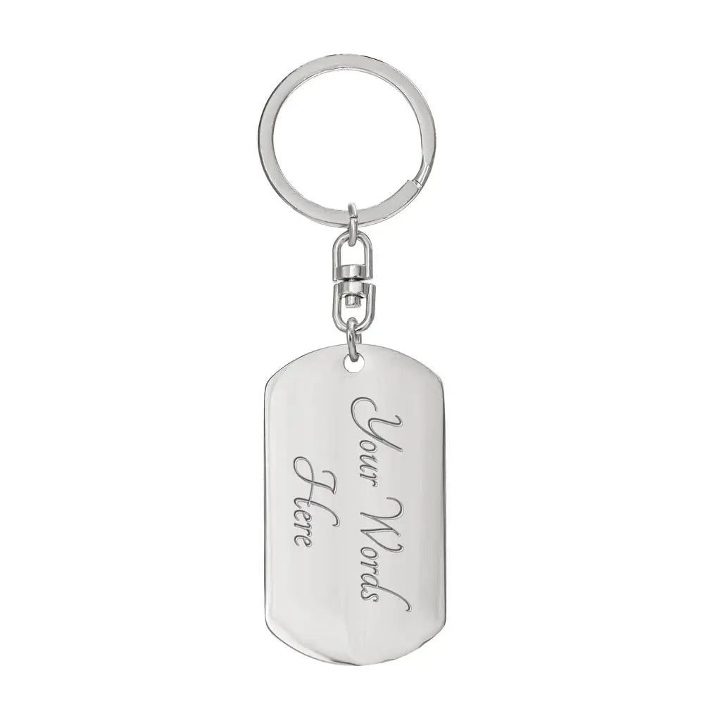My Angel Watches Me From Rainbow Bridge KeyChain - Dog Tag with Swivel Keychain (Steel) / Yes - Jewelry