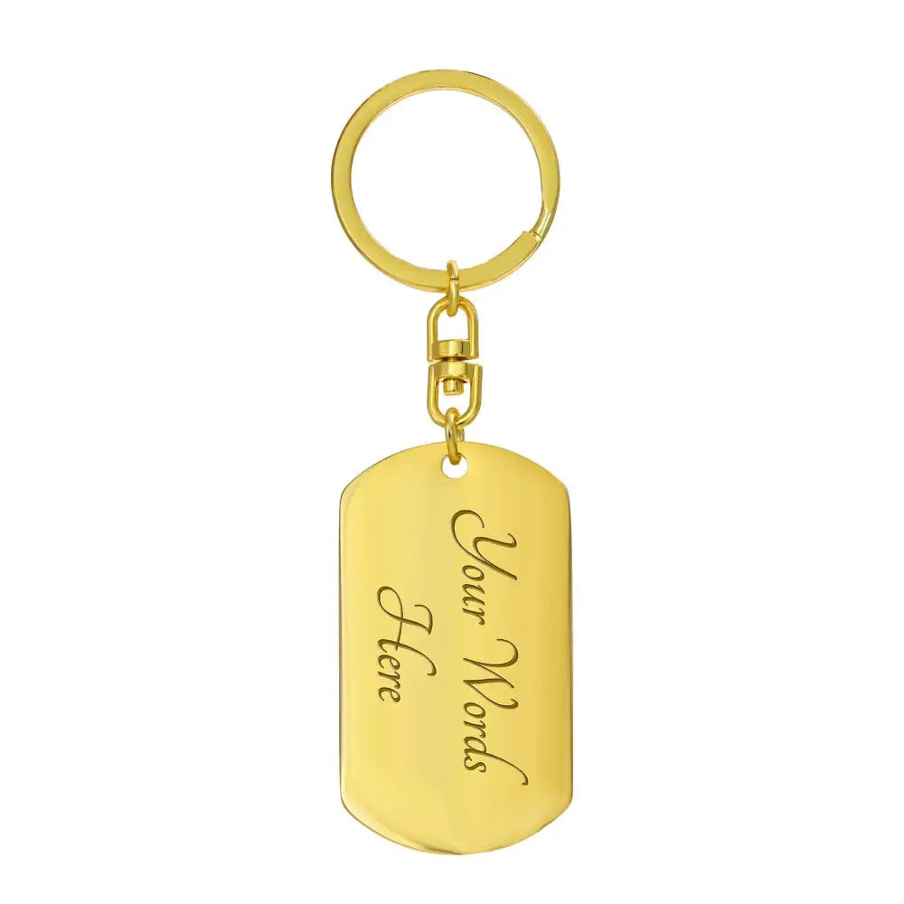 My Angel Watches Me From Rainbow Bridge KeyChain - Dog Tag with Swivel Keychain (Gold) / Yes - Jewelry