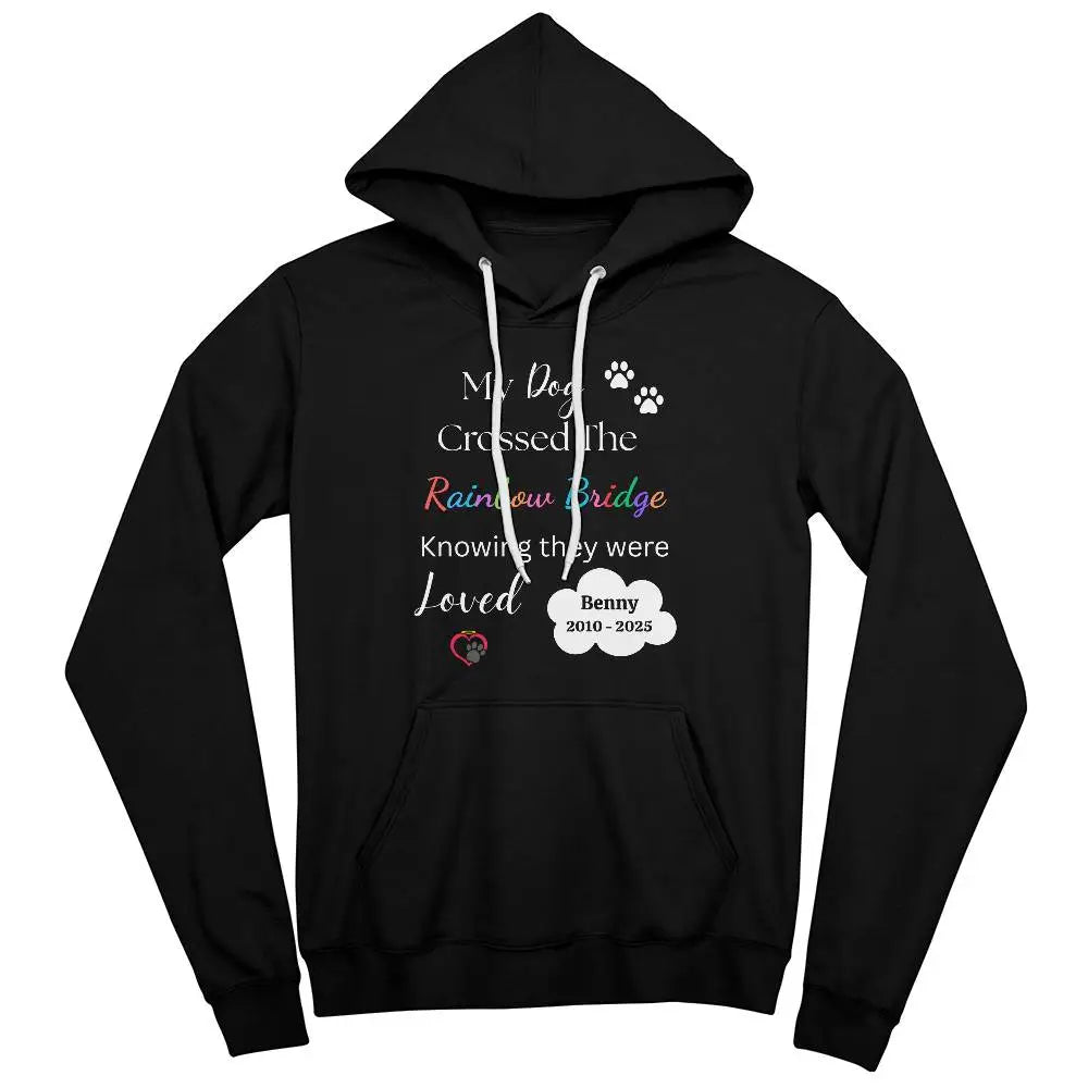 My Dog Crossed The Rainbow Bridge - Personalized Hoodie - Black / S