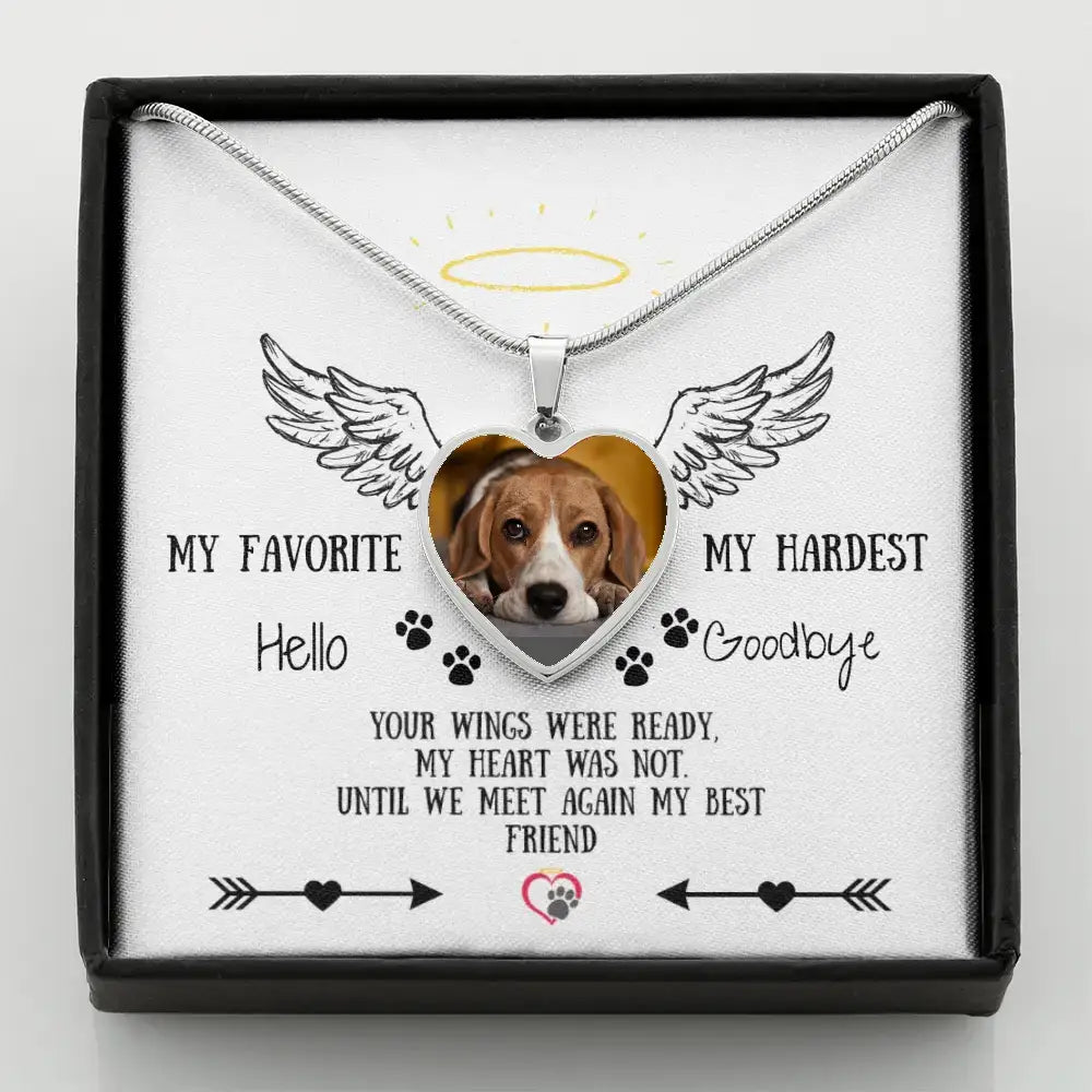 Missing My Dog - My Favorite Hello My Hardest Goodbye Personalizable Necklace - Jewelry
