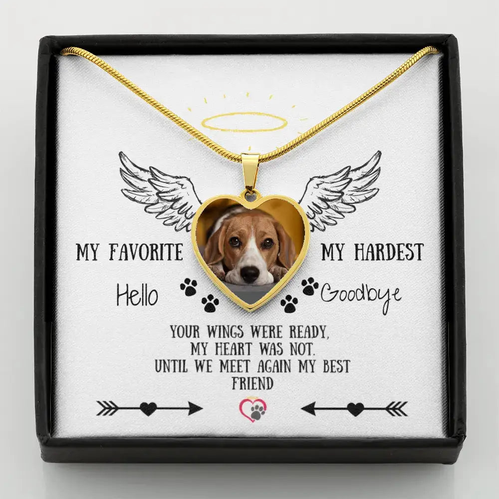 Missing My Dog - My Favorite Hello My Hardest Goodbye Personalizable Necklace - Jewelry