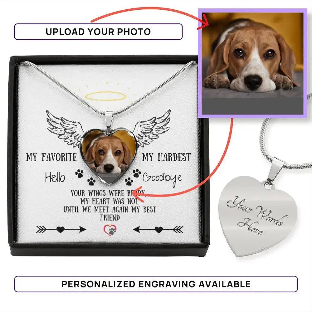 Missing My Dog - My Favorite Hello My Hardest Goodbye Personalizable Necklace - Jewelry