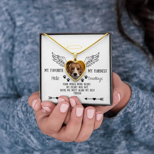 Missing My Dog - My Favorite Hello My Hardest Goodbye Personalizable Necklace - Jewelry