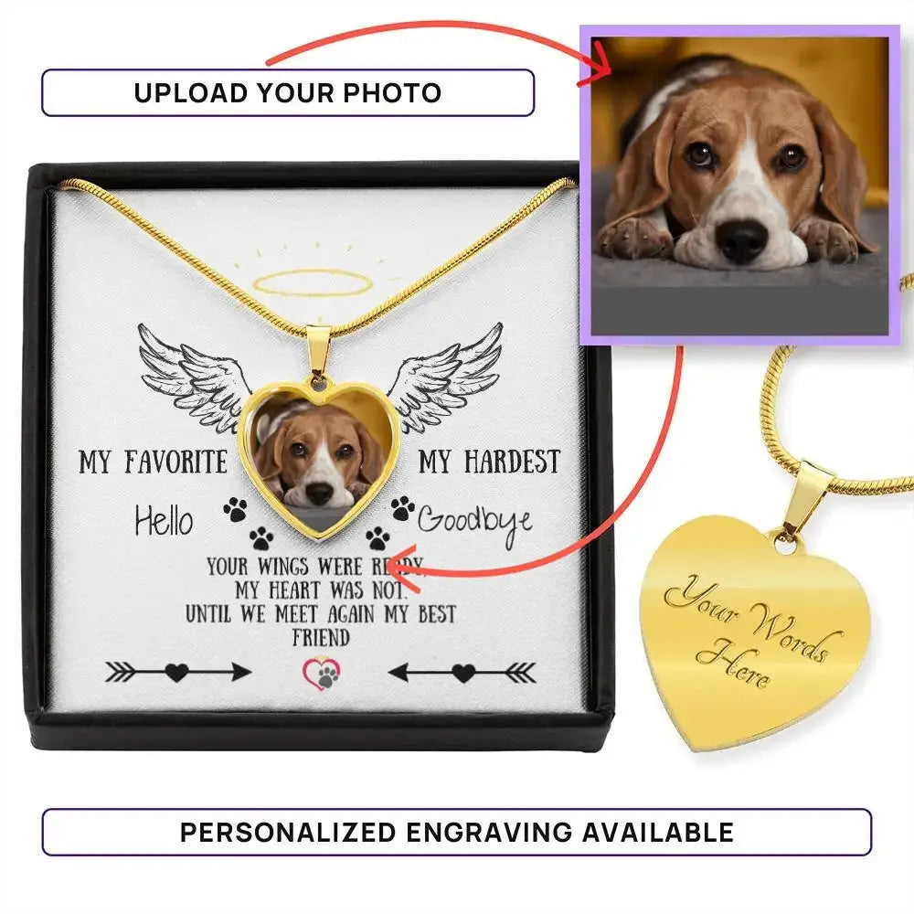 Missing My Dog - My Favorite Hello My Hardest Goodbye Personalizable Necklace - Jewelry