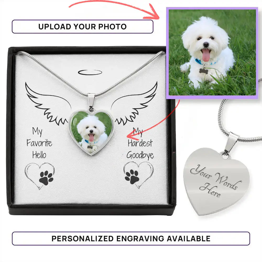 My Hardest Goodbye Heart Necklace – Personalized Dog Memorial Keepsake - Jewelry