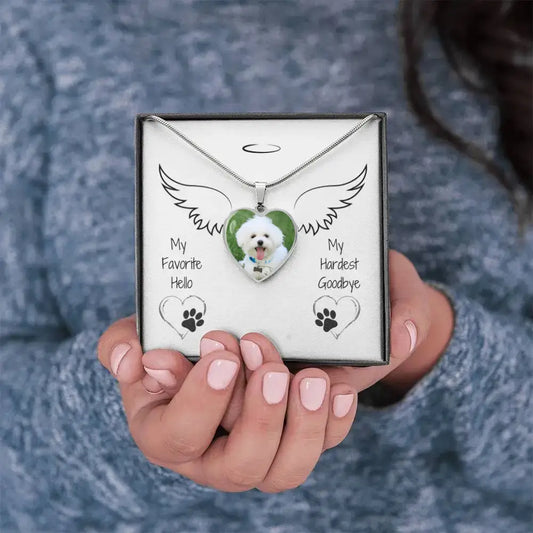 My Hardest Goodbye Heart Necklace – Personalized Dog Memorial Keepsake - Jewelry