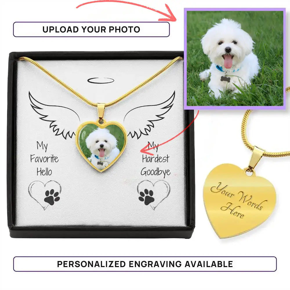 My Hardest Goodbye Heart Necklace – Personalized Dog Memorial Keepsake - Jewelry