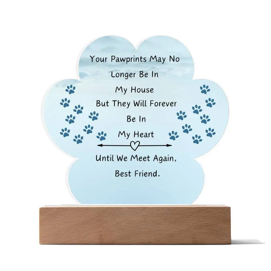 Paw Print Acrylic - Wooden Base - Jewelry