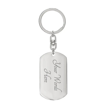 Paw Prints On My Heart Key Chain - Dog Tag with Swivel Keychain (Steel) / Yes - Jewelry Keychain