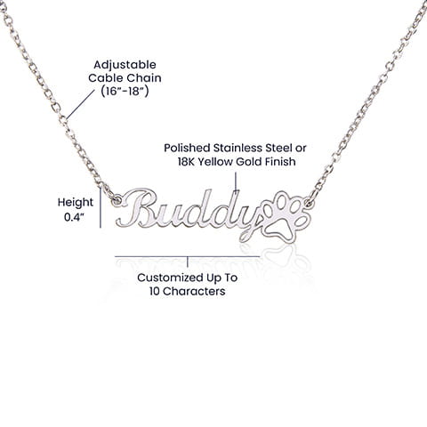 Missing My Dog Pawprint Necklace - In Loving Memory