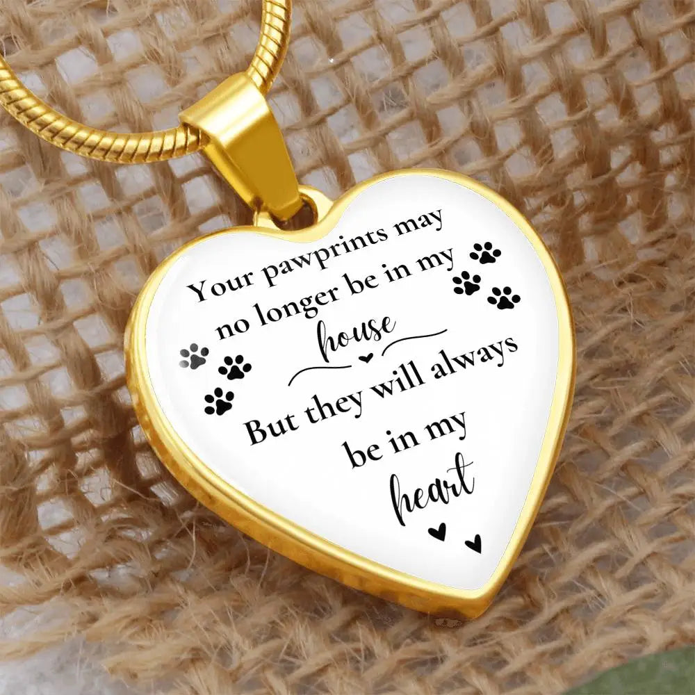 Pawprints On My Heart Necklace - Jewelry